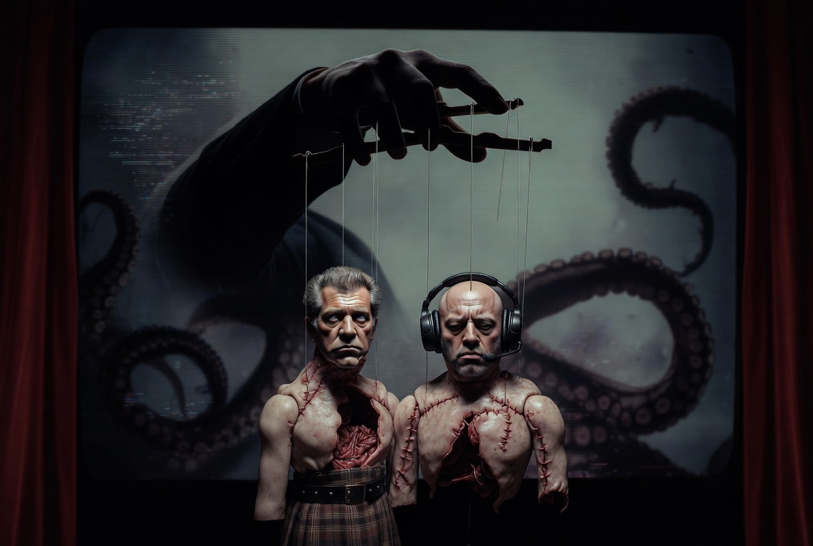 The Unveiling: Mel Gibson and Joe Rogan as Fallen Angels – Humanity’s Ultimate Shapeshifting Mockery